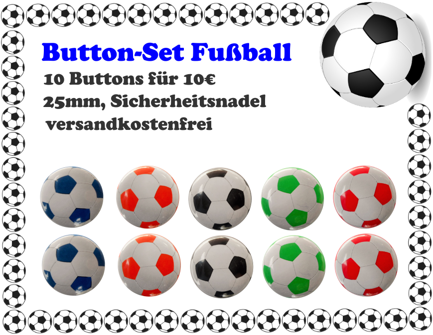 Button-Set*** Fußball-Buttons 10 Stück